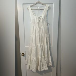Beautiful Shona Joy white linen tie dress! Worn once! Fully lined.